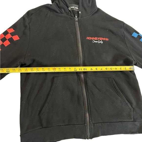 Homme+Femme 500 CREW ZIP HOODIE BLACK Size LARGE - Picture 14 of 17